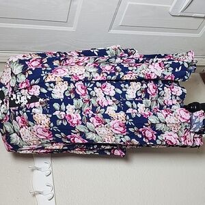 Umgee Navy Floral Oversized Tunic Dress Size Large Boho